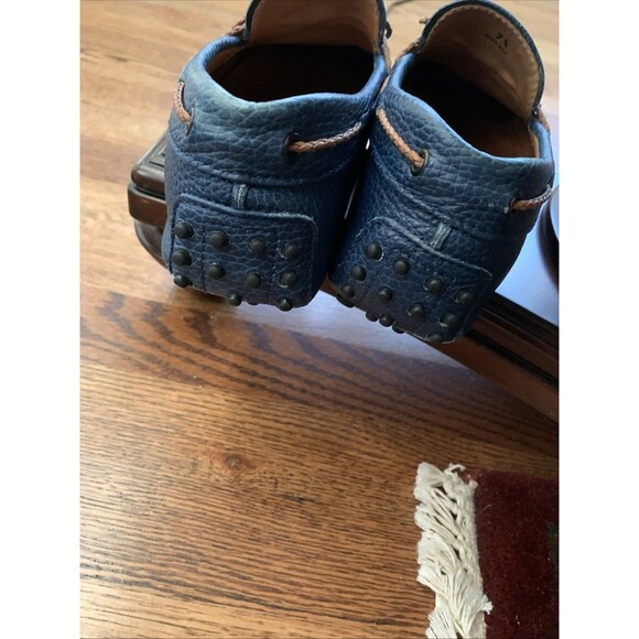 Tod\'s Blue Navy Leather Driving Loafers 7.5 + Dust Bag main image 5